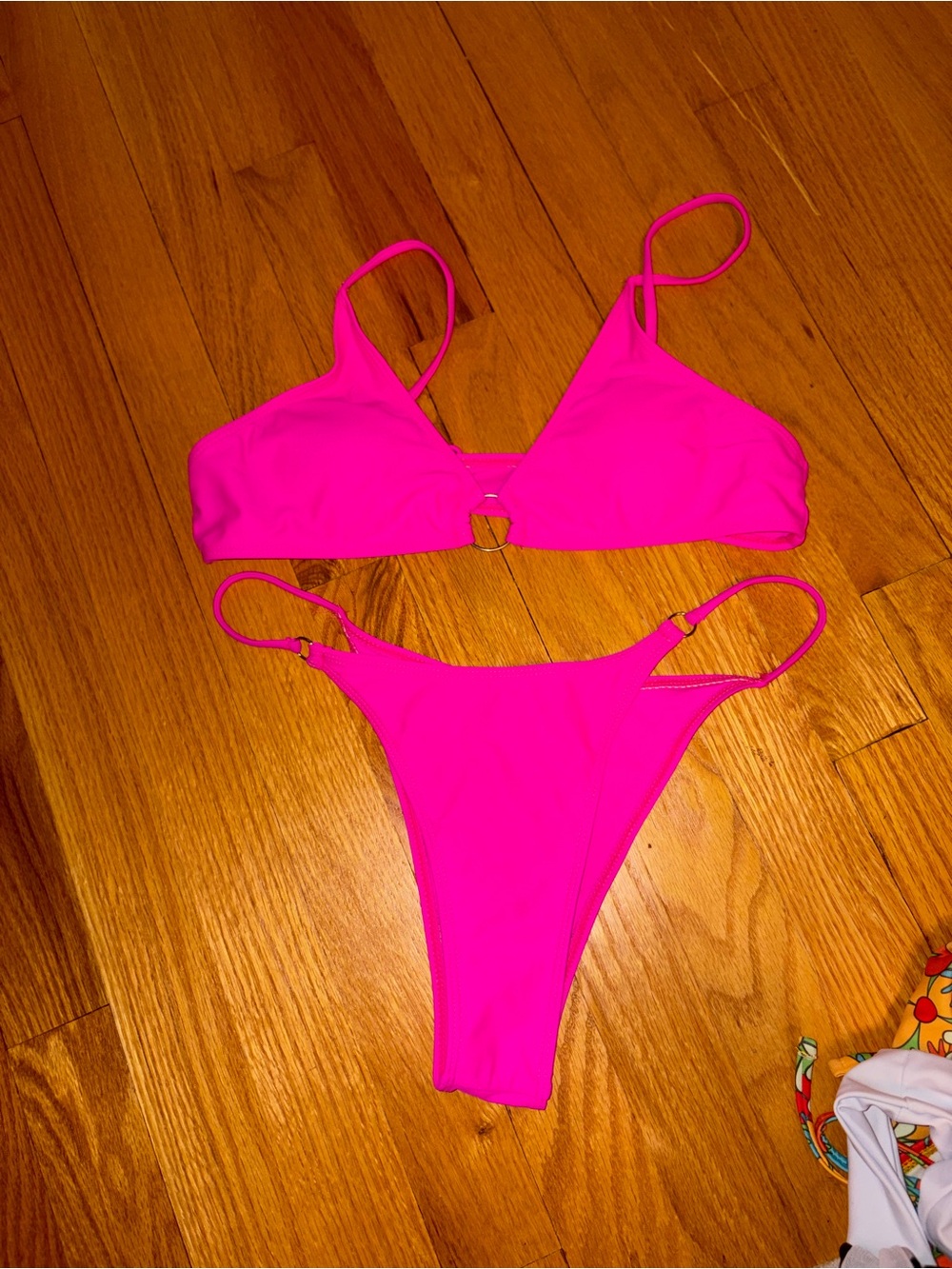 Neon Hot Pink Triangle Bikini Set